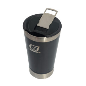 VASO CERVECERO CON TAPA 530 ML • NEGRO