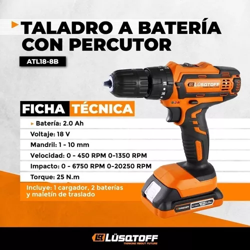 TALADRO A BATERIA CON PERCUTOR 18V