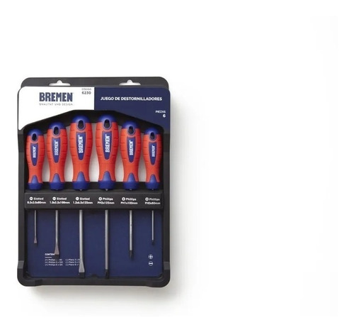 uego Set Kit Destornillador Bremen 6 Piezas Plano Philips